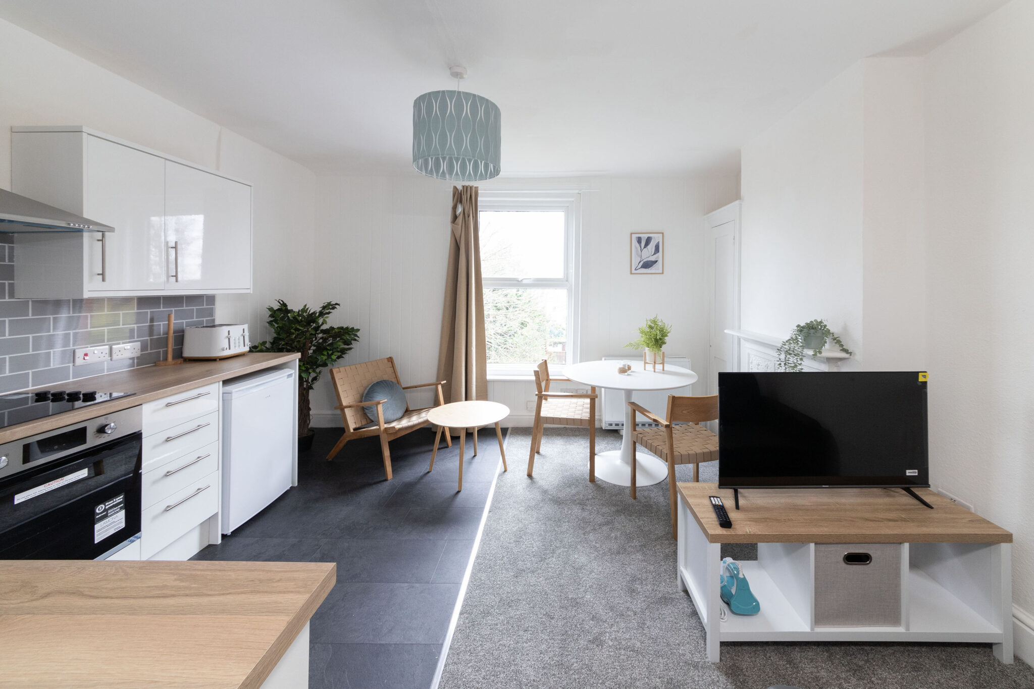 Bright living area in Sparrow Suite